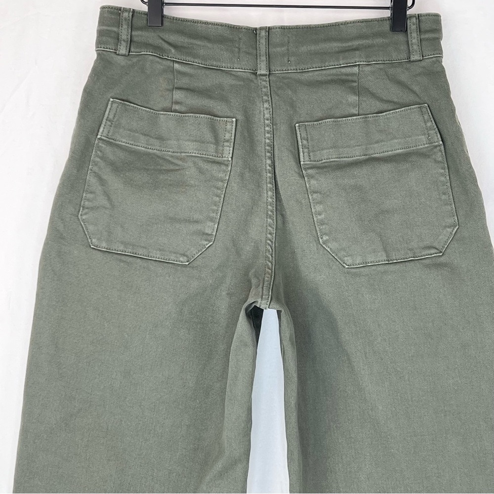 Everlane THE ORGANIC WIDE-LEG PANT Sz 12 Green Utility Casual - Picture 7 of 14